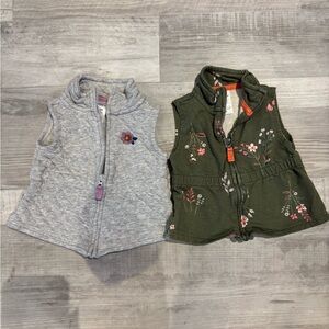 Carter's Floral Green and Gray Kids Vest Duo